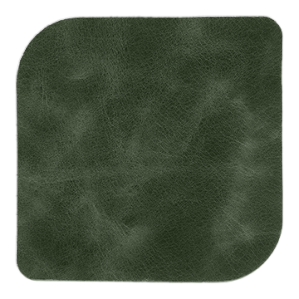 Koyu Yeşil Hakiki Deri Bardak Altlığı 4’lü set